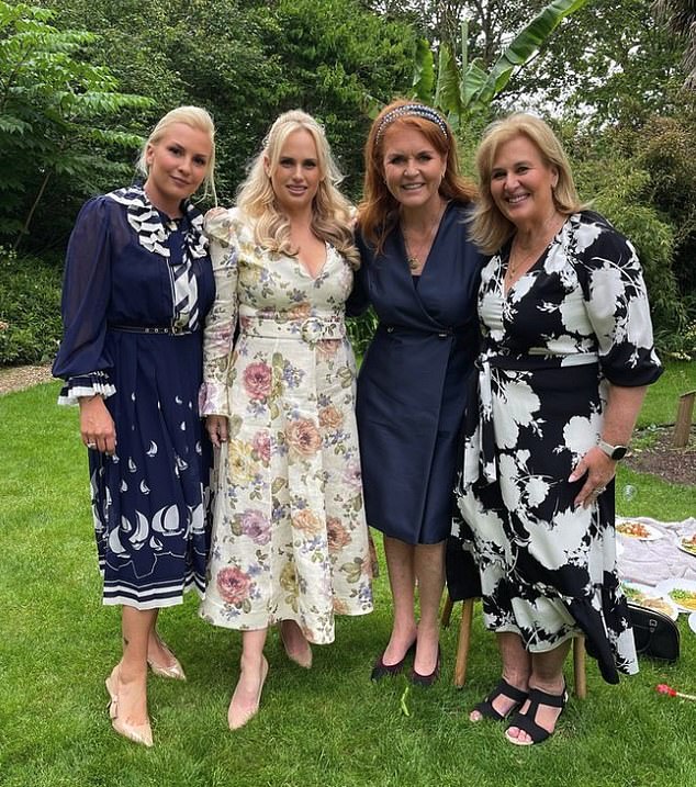 Rebel Wilson shared this photo of her posing with Sarah Ferguson and her partner Ramona Agruma and mother Sue Bownds on Instagram