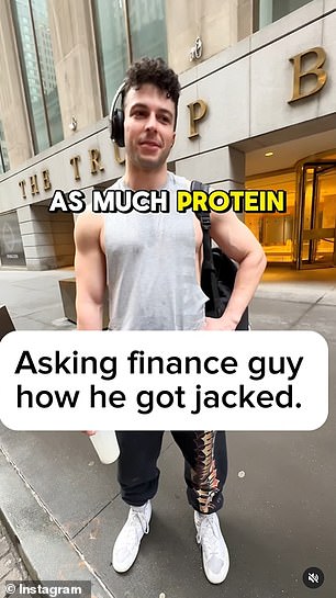 This 23-year-old who works in finance says he goes to the gym several days a week for his figure