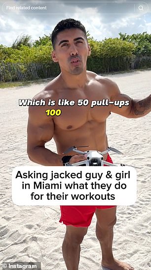 This guy in Miami said he uses pull-ups for his workout routine