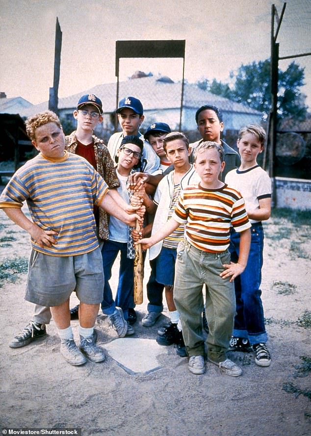 The cast of The Sandlot is pictured