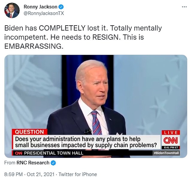 Jackson has called on Biden to resign because of his age, calling him 
