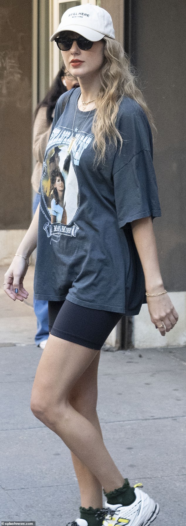 Taylor Swift is photographed wearing a Shania Twain T-shirt after a recording session at Electric Lady Studios in New York