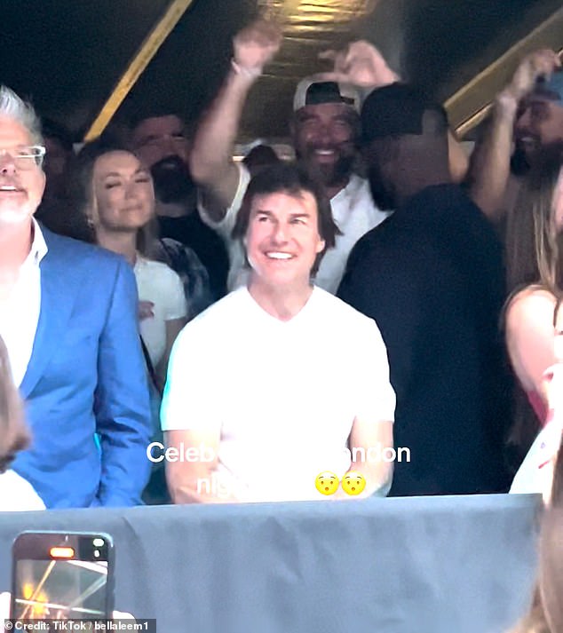Tom Cruise, pictured at a recent Taylor Swift performance, is said to have dabbled in the friendship bracelet trend