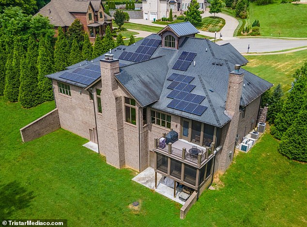 The house is equipped with solar panels that allow owners to not only get free electricity, but also get a tax break for their eco-friendly design