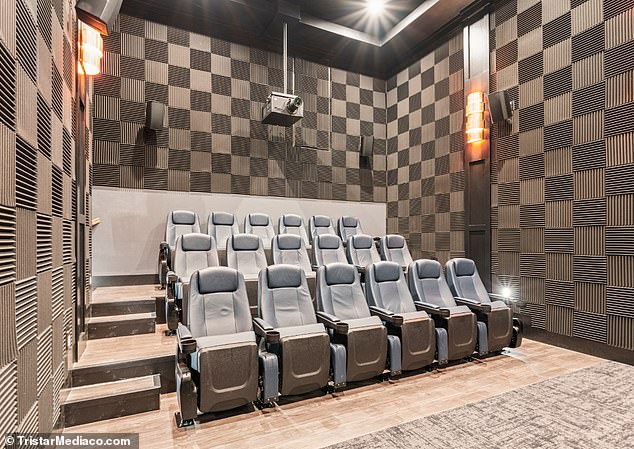 The lower level also contains an 18-seat cinema