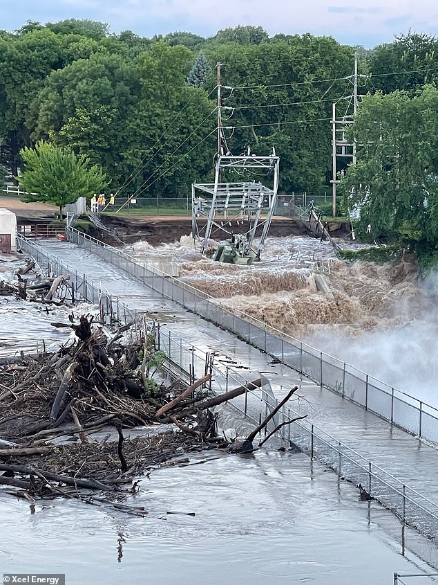 An Xcel Energy substation was reduced to rubble and washed away by the flood