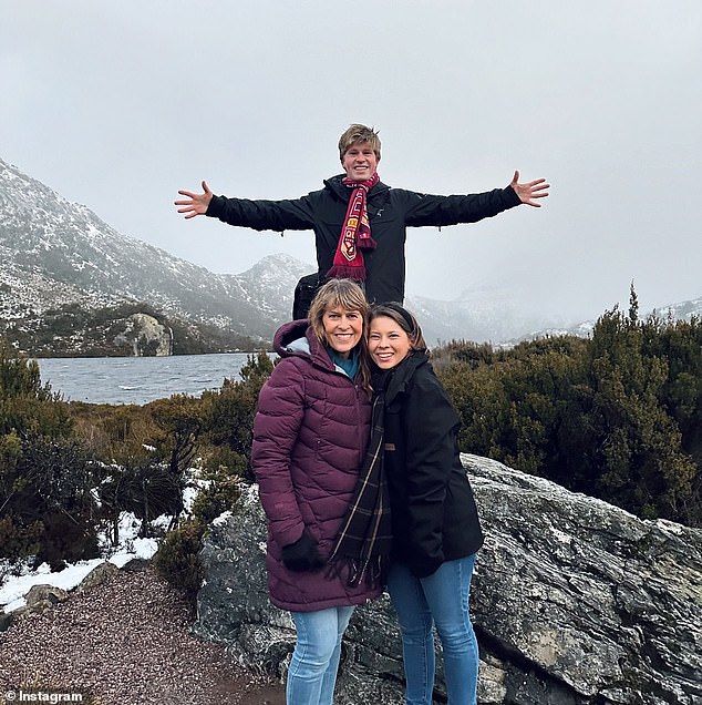 The family shared a series of photos on Instagram taken at Cradle Mountain, an iconic landmark in the state