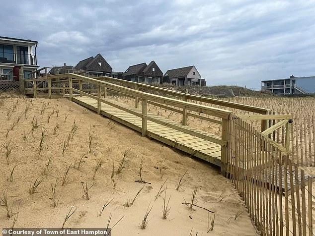 Tuccillo built the structure after a certified environmental agency cleared an access road along the dune with beach grass