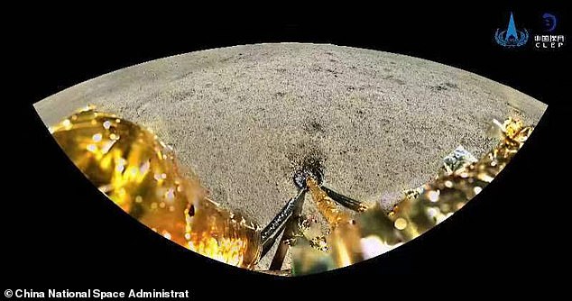 The lander has collected approximately 2 kg of rocks and regoliths from the lunar surface and has now returned them safely to Earth