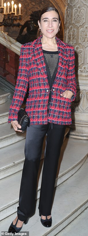 For a pop of color, Spanish choreographer Blanca Li wore a red and blue tweed blazer which she layered over a black mesh top