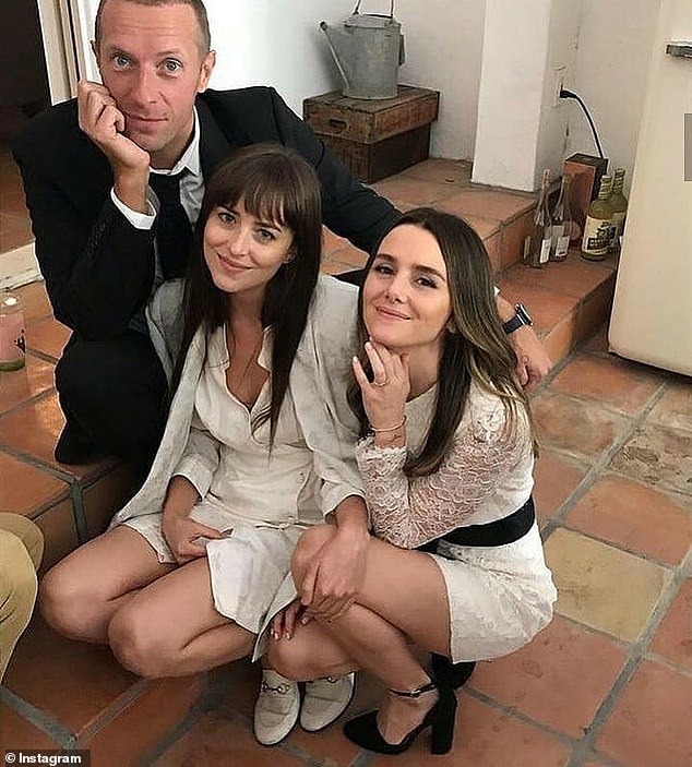 Dakota and Jeremy's friendship goes back years, thanks to Dakota's strong bond with Jeremy's ex-wife Addison Timlin (pictured at Addison and Jeremy's wedding with partner Chris Martin)