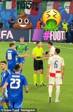 Knoll zoomed in on the referee who was speaking to several Croatian players at full-time