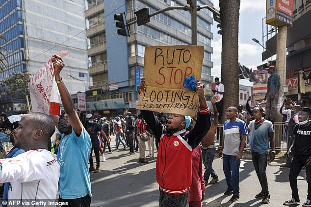 Angry protesters have criticized the country's president, William Ruto