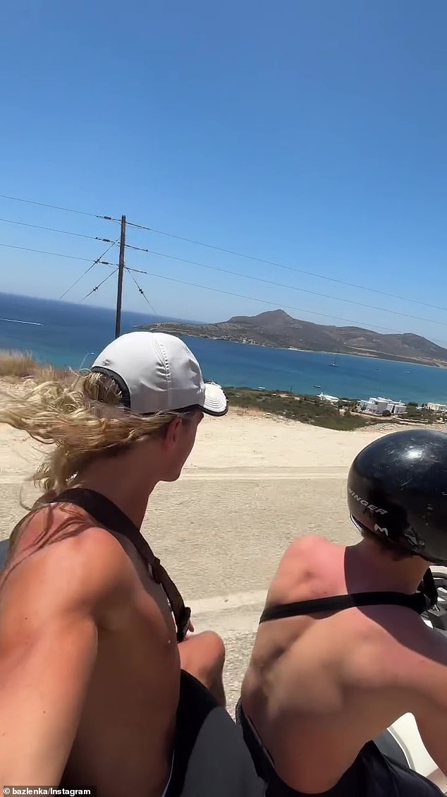 In the clip shared on Instagram, 23-year-old Bailey appears to be exercising caution as he films himself riding a motorcycle at high speed without a helmet, taking in the breathtaking views of the island paradise.