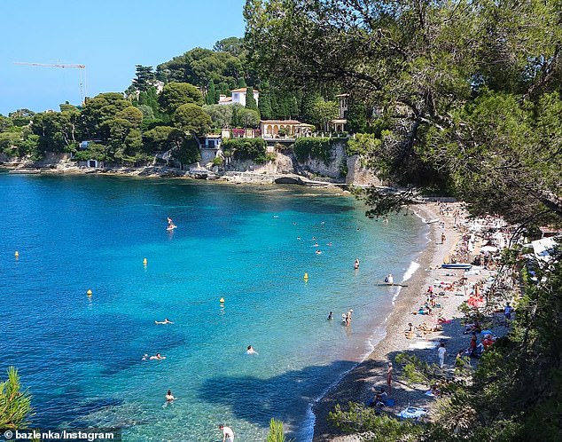 Bailey took a dip at Paloma Beach, located on the north side of St-Jean-Cap-Ferrat