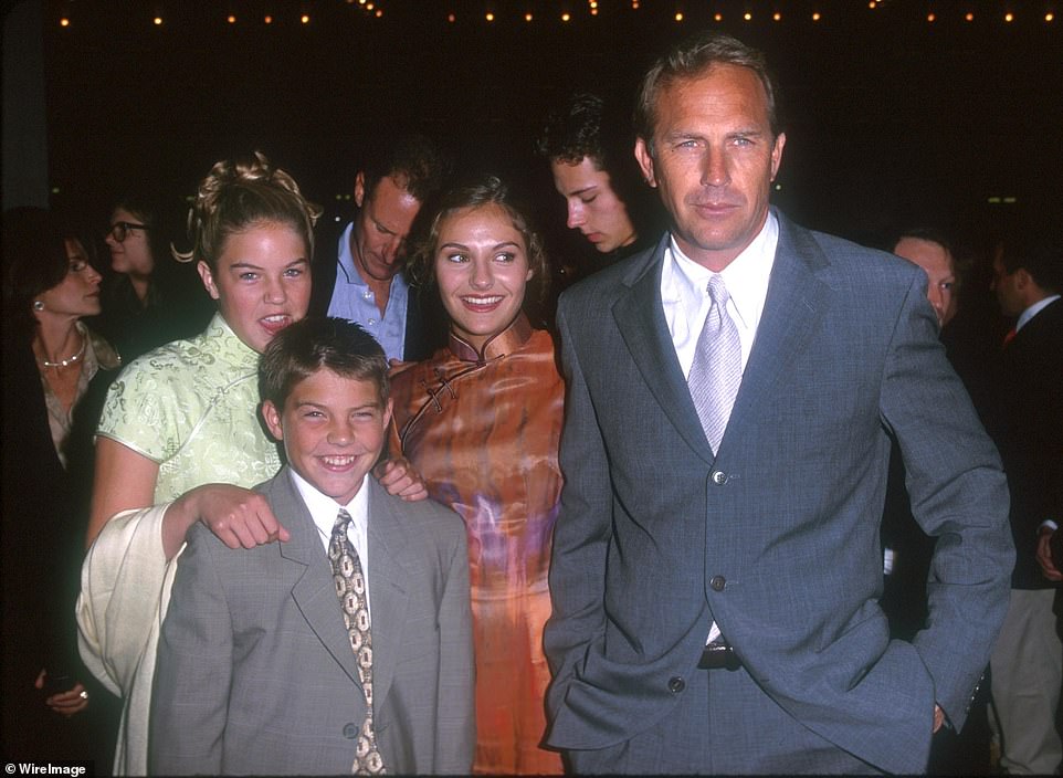 Costner and his children Joe (now 36 and not in Cannes), Annie and Lily at the Cineplex Odeon in Century City, California in 1999