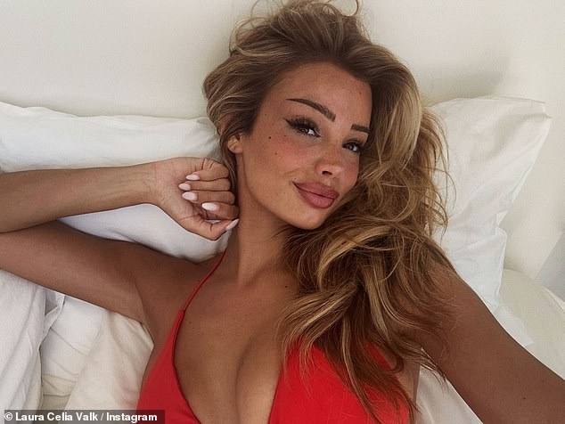 Dutch model Laura looked stunning in the photos as she showed off her bronzed bikini body in a tiny red two-piece