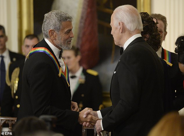 George Clooney visited the White House where he was honored by the president in 2022