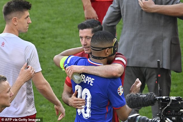 It was all hugs full-time, however, as the pair made up moments after Mbappe expressed his frustration