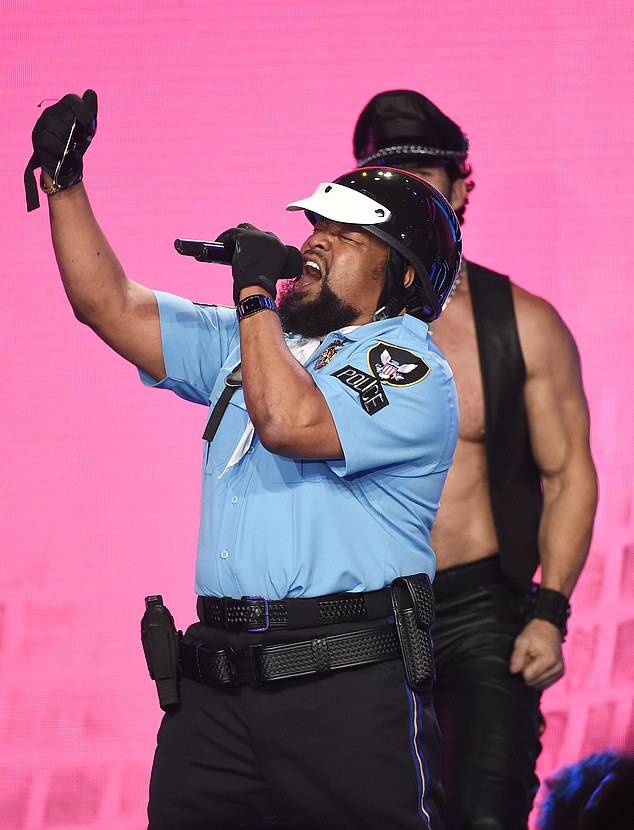 Karen Willis, the manager and wife of Village People singer and co-founder Victor Willis (pictured), says Disney prevented her from helping in the sound booth during the 2018 performance