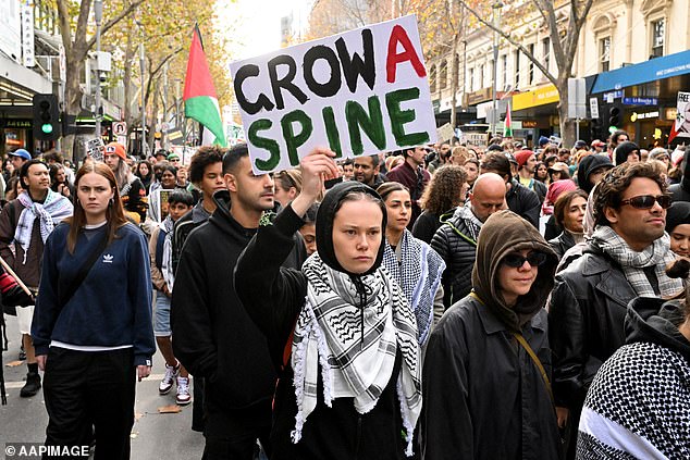 Palestinian protesters are unhappy with the Labor government's response to the war between Israel and Hamas