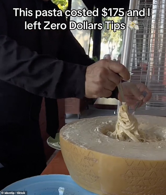 In a clip posted on June 13 that has been viewed more than 2,000 times, the man and his friend dined at an expensive restaurant and ordered a $175 pasta dish with extra truffles on top.