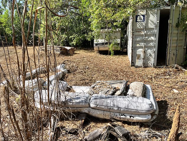 In the photo: a shipping container on a site where Adam Britton raped, tortured and murdered dogs