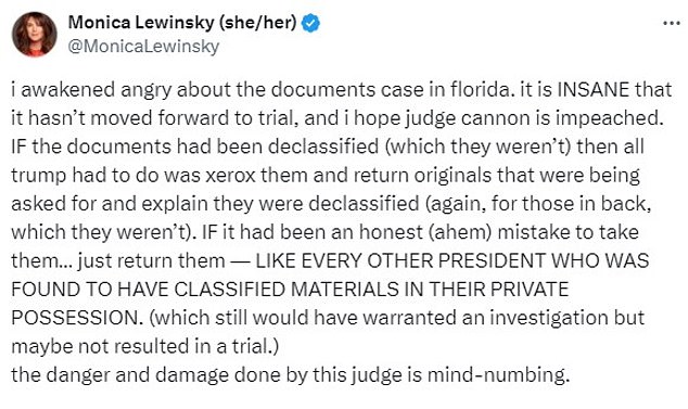 1719376697 758 Monica Lewinsky calls for Judge Aileen Cannon to be IMPEACHED