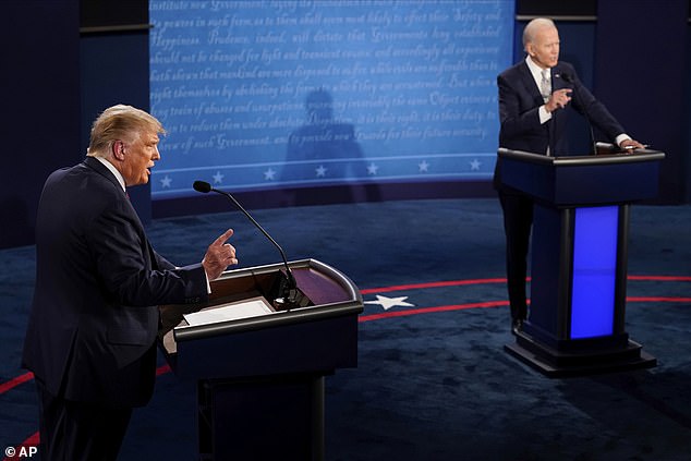 Then-President Donald Trump's (left) debate against current President Joe Biden (right) in Cleveland, Ohio in September 2020 was memorable for the number of times the Republican interrupted his Democratic rival.  He may also have had COVID-19