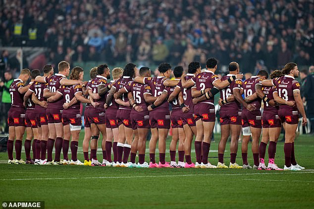 Game Two saw the Queensland Maroons (pictured) face the New South Wales Blues at the Melbourne Cricket Ground