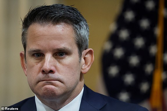 U.S. Representative Adam Kinzinger (R-IL) looks on during a public hearing of the U.S. House Select Committee to investigate the January 6 attack on the U.S. Capitol, on Capitol Hill, in Washington, U.S., July 21, 2022.  REUTERS/Jonathan Ernst