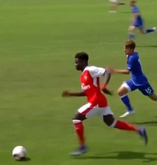 Saka used his excellent dribbling to good effect, despite starting youth games in a more reserved position
