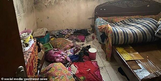 The remains of Oksana, who was in her 30s, were found in a basement of the property and were dismembered and cooked.  The photo shows a room in the house