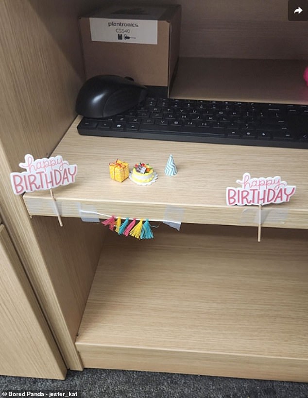 An employee from the US had told her colleagues that she didn't like big birthday celebrations - they took a very literal approach when it came to wishing her well on her special day