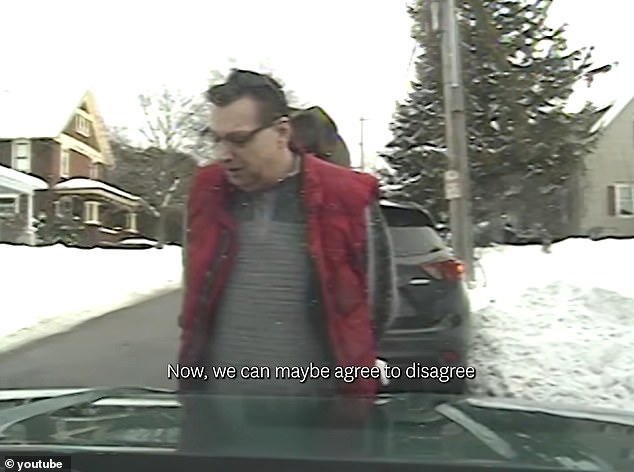 Police dashcam footage captured the arrest on a snowy street in St Albans on February 9, 2018