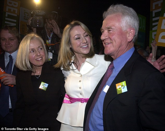 Frank in the photo with his daughter Belinda Stronach and his wife Elfriede, who passed away earlier this year