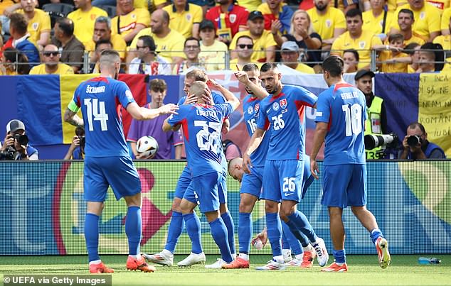 Slovakia finished third in their group behind Romania and Belgium, although all four teams were level on four points