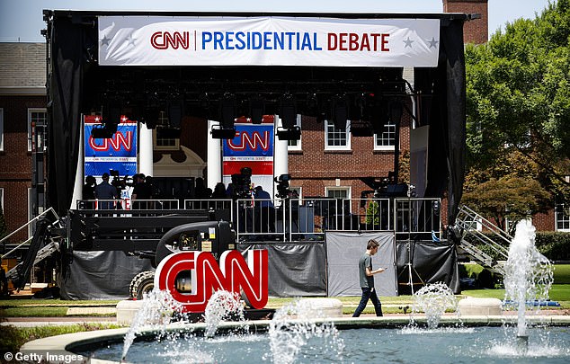 The debate venue was nearly ready Wednesday at CNN headquarters in Atlanta, Georgia, ahead of the first general election debate of the 2024 cycle, which will pit President Joe Biden against former President Donald Trump