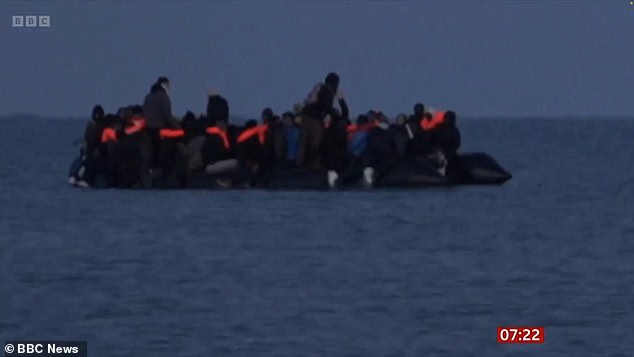 The migrant boat was seen struggling a few hundred meters offshore before disaster struck