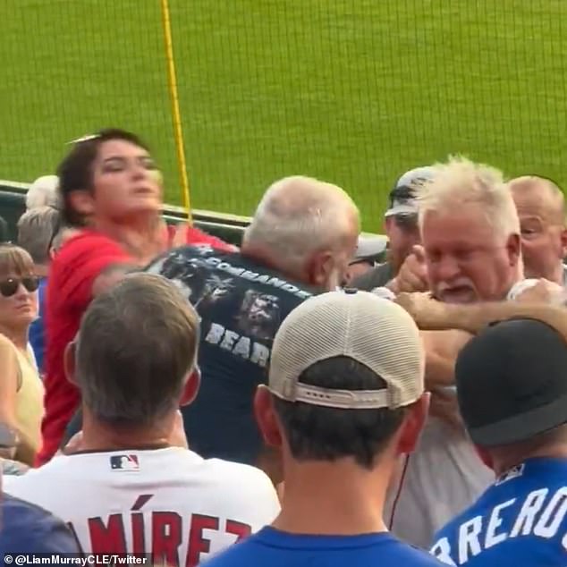 Older fans were destructive, throwing punches, ripping T-shirts and knocking a man to the ground