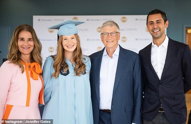 It's been a busy 2024 so far for Jennifer, after graduating from medical school earlier this year.  She is pictured with her parents and husband at her master's graduation ceremony in 2023
