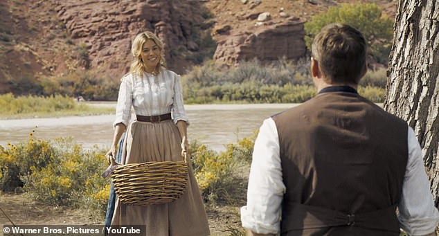 Kevin plays pioneer Hayes Ellison in the new film, who treks through dangerous territory across the West in the hope of a new life, while Sienna stars as Frances Kittredge (pictured)