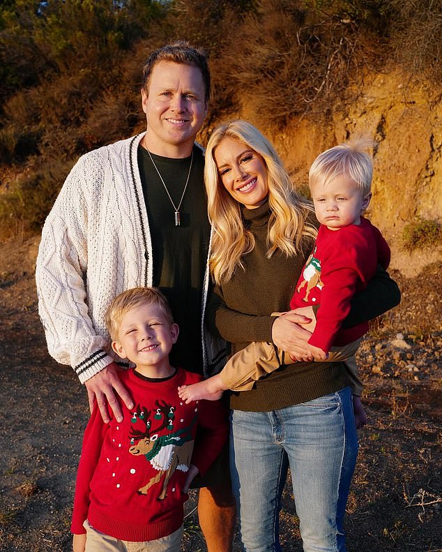 Heidi, pictured with husband Spencer Pratt and their two boys Gunner, 6, and Ryker, 18 months, says she's 'mom shamed' over the raunchy photoshoot