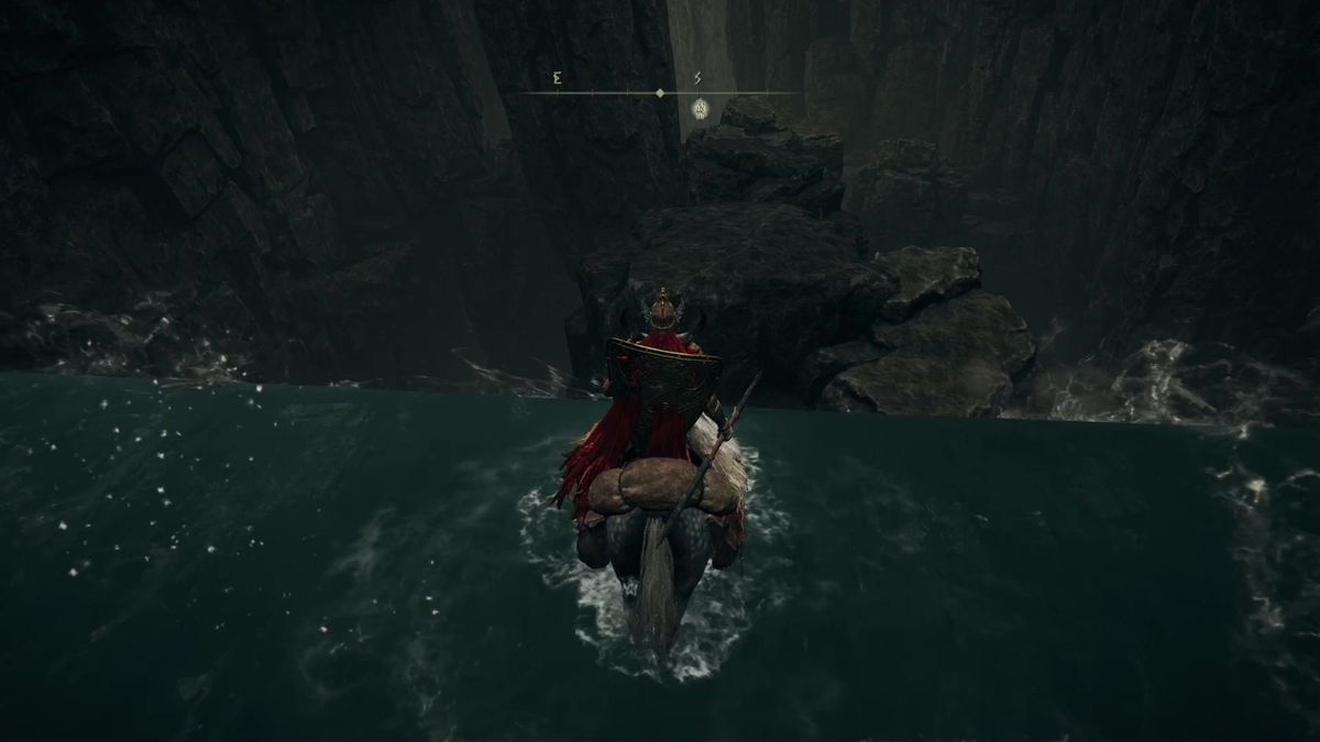 Standing on top of a waterfall in Elden Ring