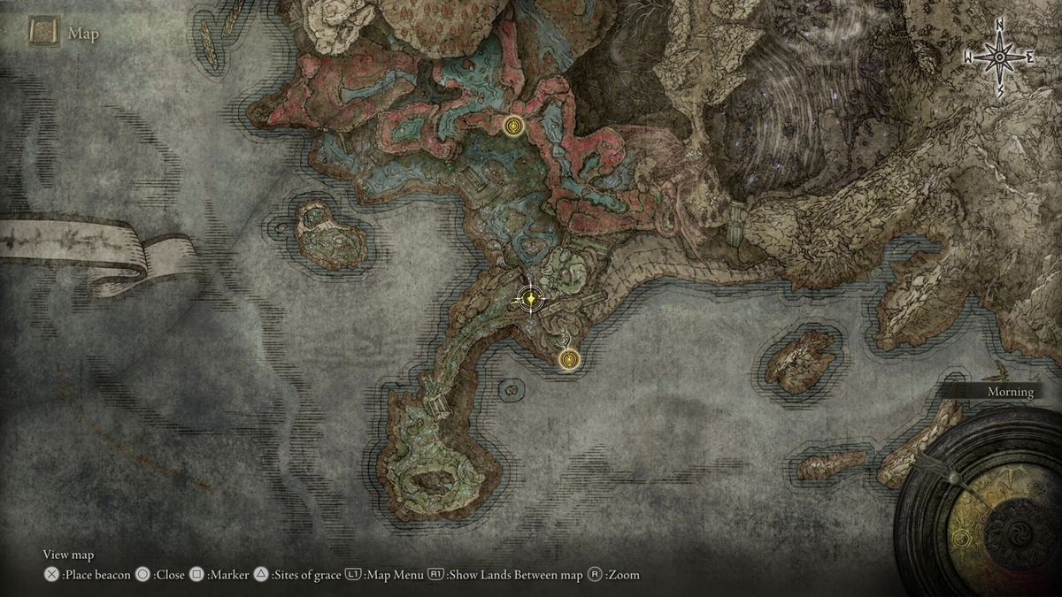 The Cerulean Coast map fragment location in Elden Ring