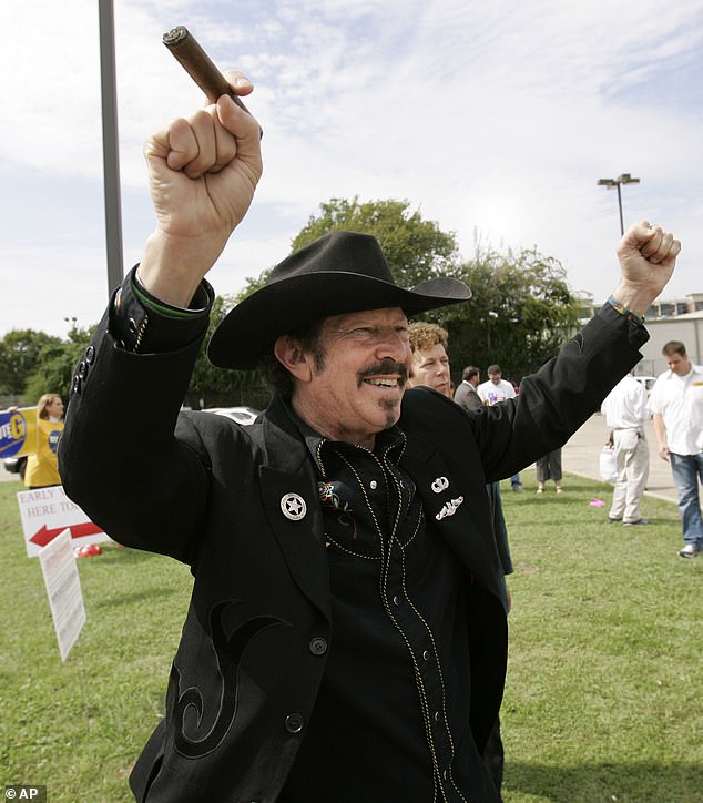 Friedman ran for governor of Texas against incumbent Rick Perry in 2006 and despite a colorful campaign, finished fourth in the race.  Here you see him during the race.