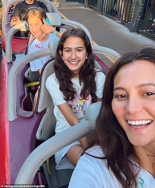 Emma also enjoyed a trip to an amusement park with her girls