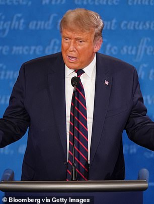 Donald Trump during a debate in 2020