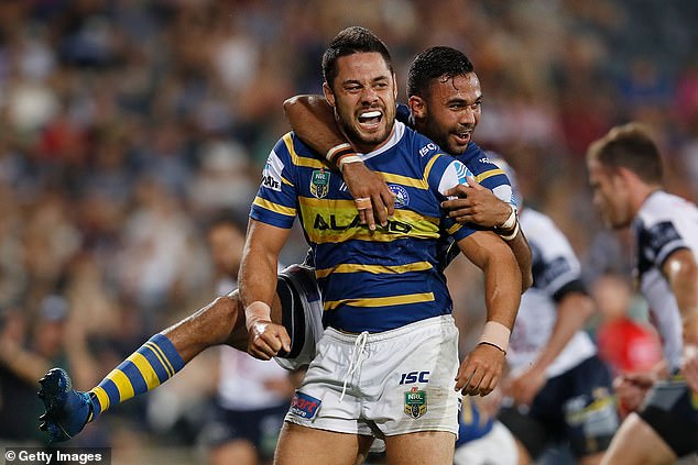 The fullback's glittering football career (pictured playing for Parramatta in 2018) now appears to be over, despite winning his freedom