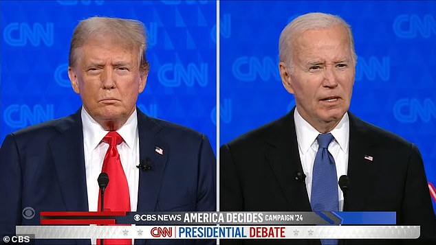 Former President Donald Trump and President Joe Biden participate in the first presidential debate of 2024